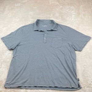Vineyard Vines Men's Blue & White Horizontal Stripe Polo